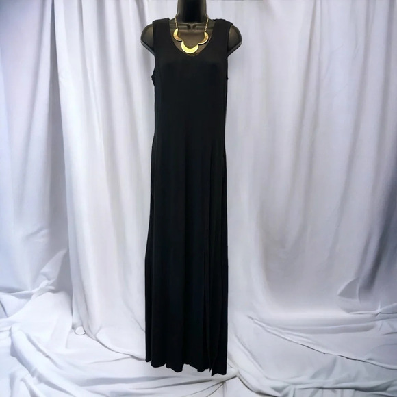 Venus black maxi dress high side slits size small - Picture 2 of 9